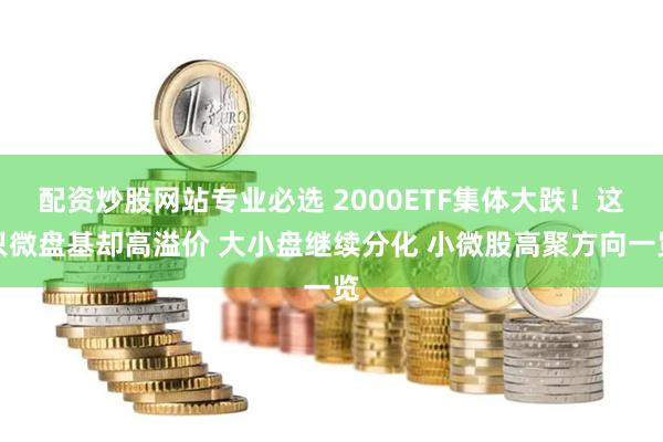 配资炒股网站专业必选 2000ETF集体大跌！这只微盘基却高溢价 大小盘继续分化 小微股高聚方向一览